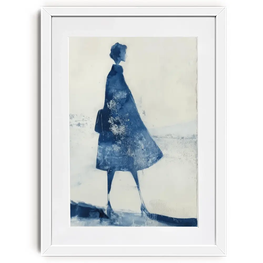 Standing Woman Profile Silhouette Framed Art Print Standing Woman Profile Silhouette Framed Art Print wall art product Chromatic Storm Studio