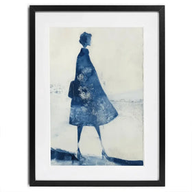 Standing Woman Profile Silhouette Framed Art Print Standing Woman Profile Silhouette Framed Art Print wall art product Chromatic Storm Studio