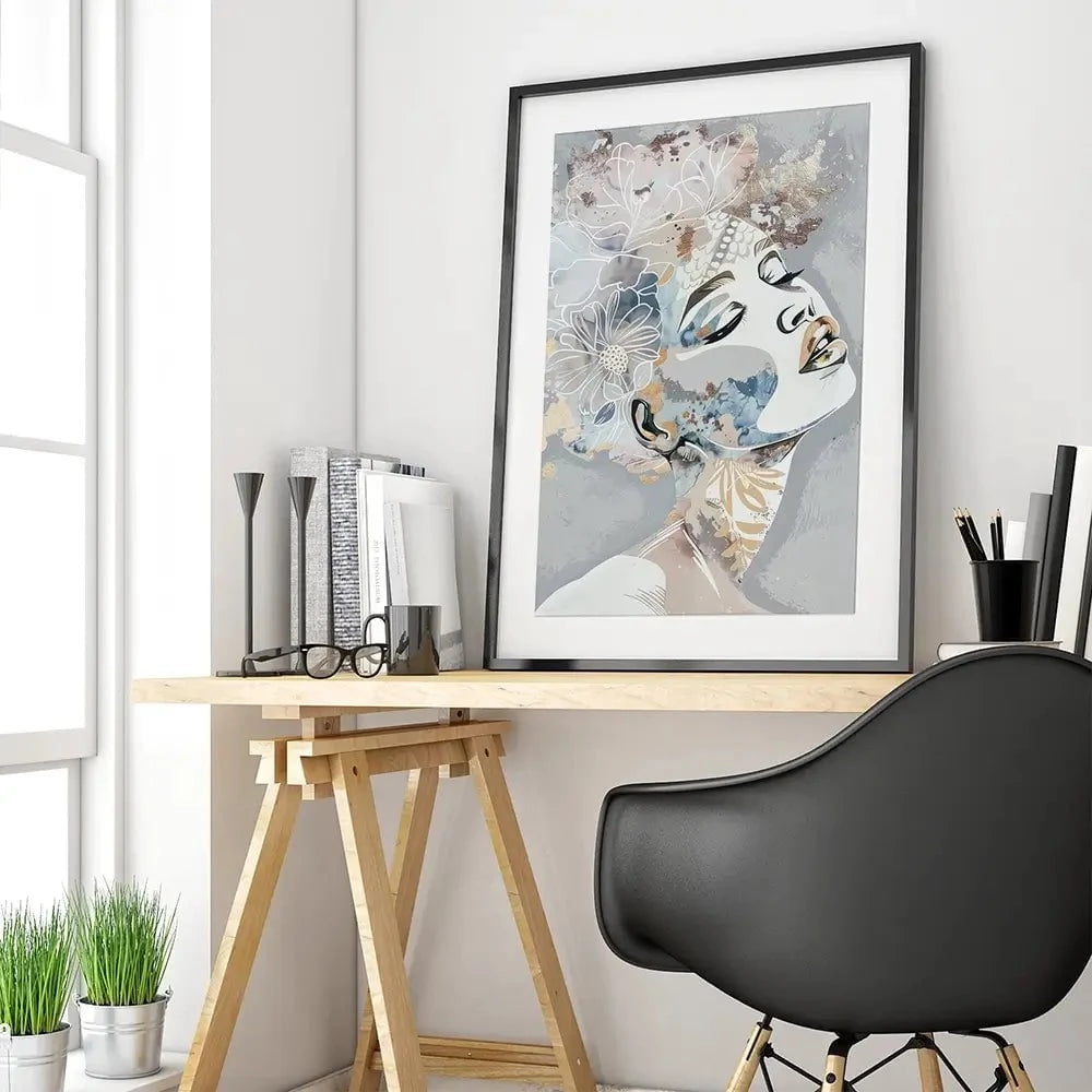Stardust Blue Framed Art Print Stardust Blue Framed Art Print wall art product Isabella Karolewicz