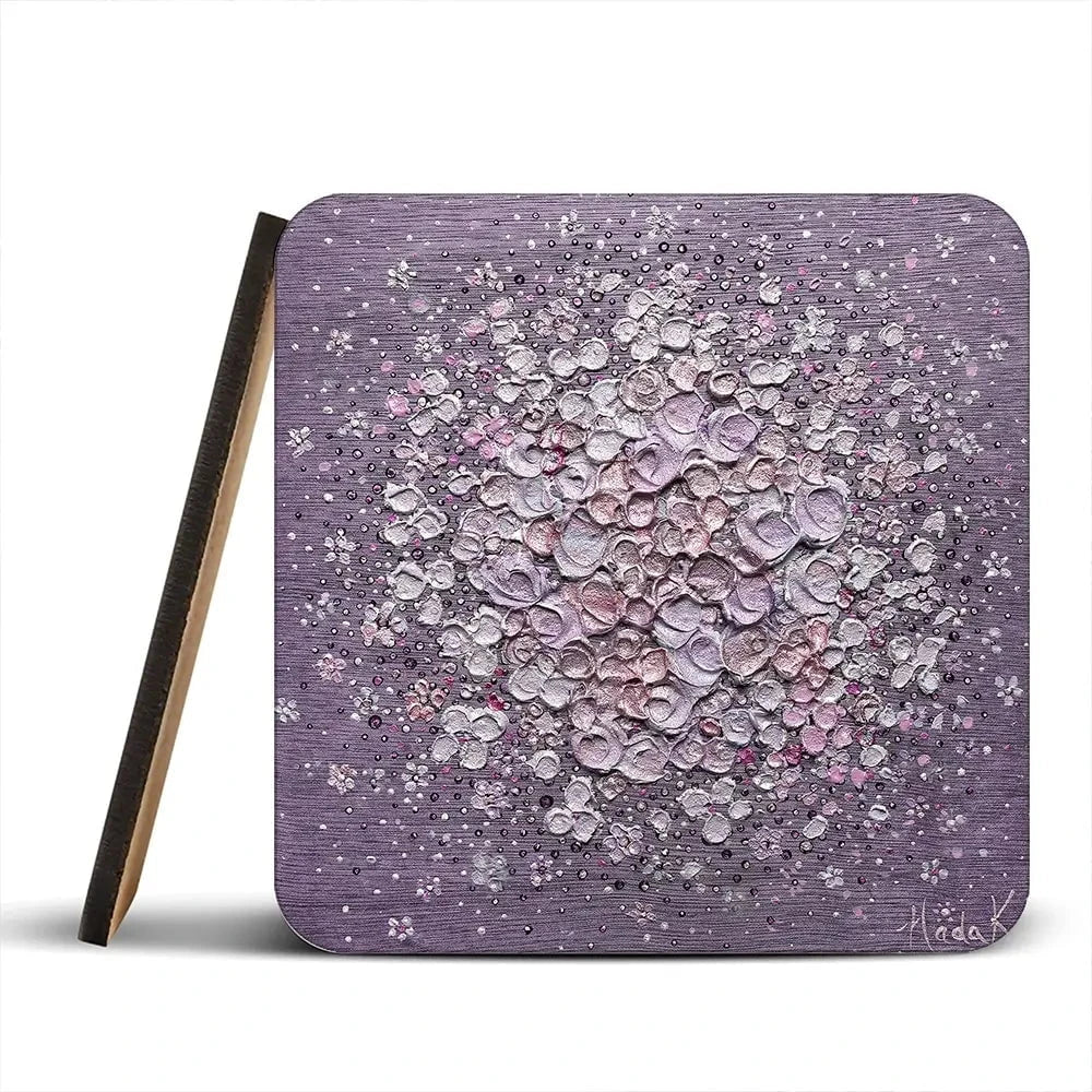 Starry Blossom Purple Coaster Set Starry Blossom Purple Coaster Set wall art product Nada Khatib