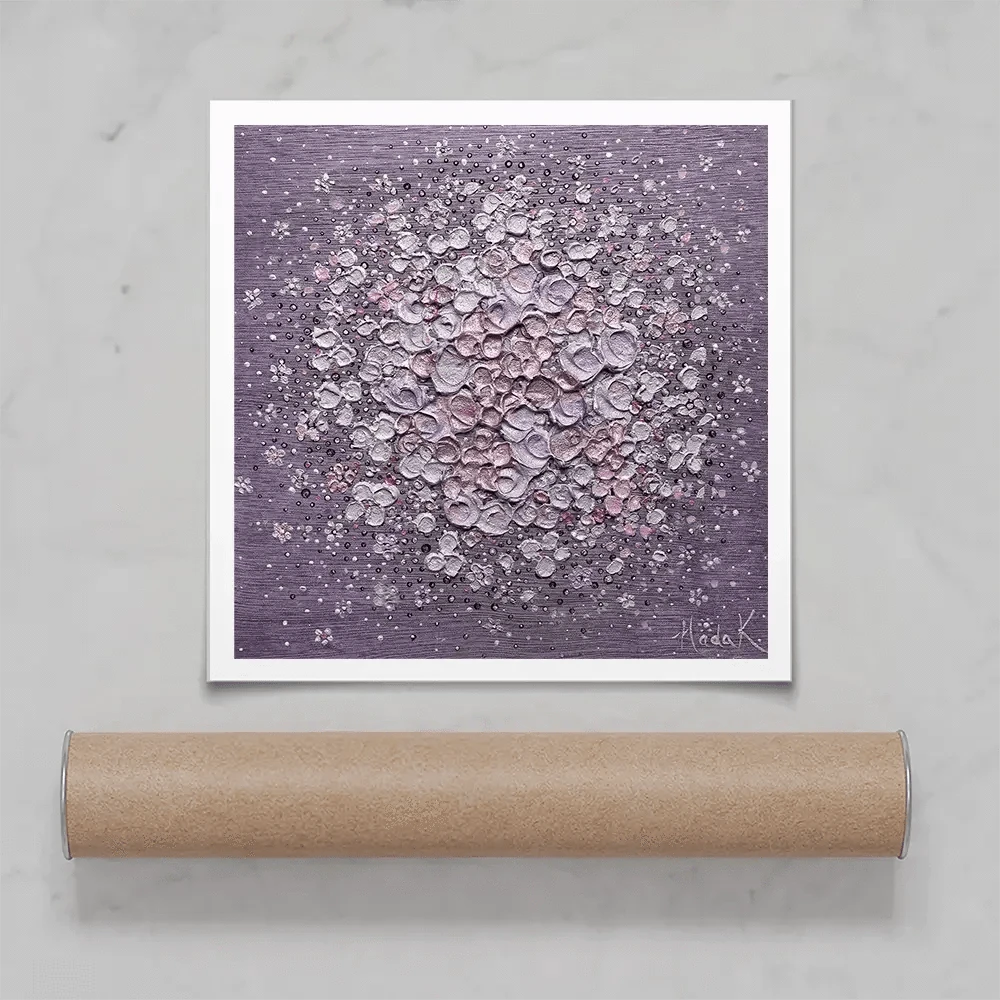 Starry Blossom Purple Square Art Print Starry Blossom Purple Square Art Print wall art product Nada Khatib