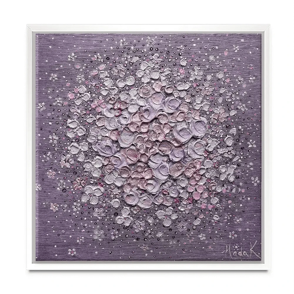 Starry Blossom Purple Square Canvas Print Starry Blossom Purple Square Canvas Print wall art product Nada Khatib