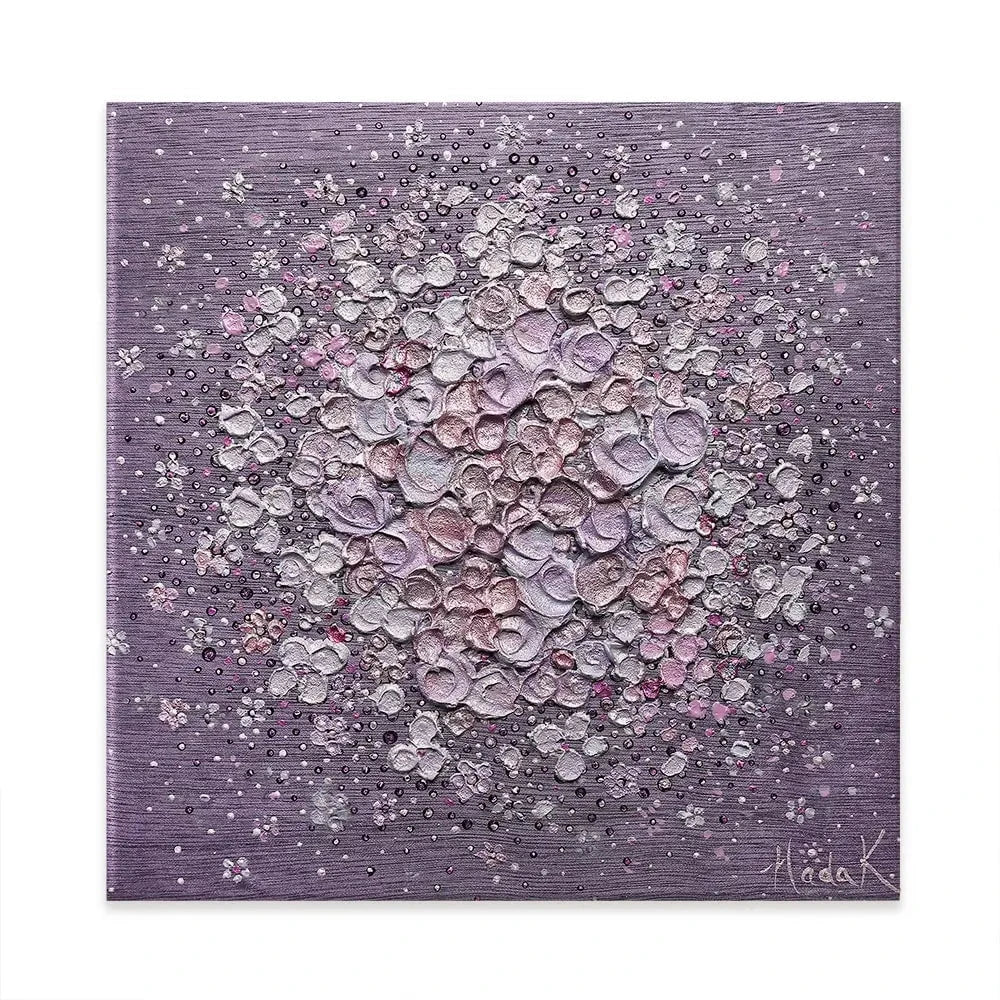 Starry Blossom Purple Square Canvas Print Starry Blossom Purple Square Canvas Print wall art product Nada Khatib