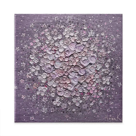 Starry Blossom Purple Square Canvas Print Starry Blossom Purple Square Canvas Print wall art product Nada Khatib