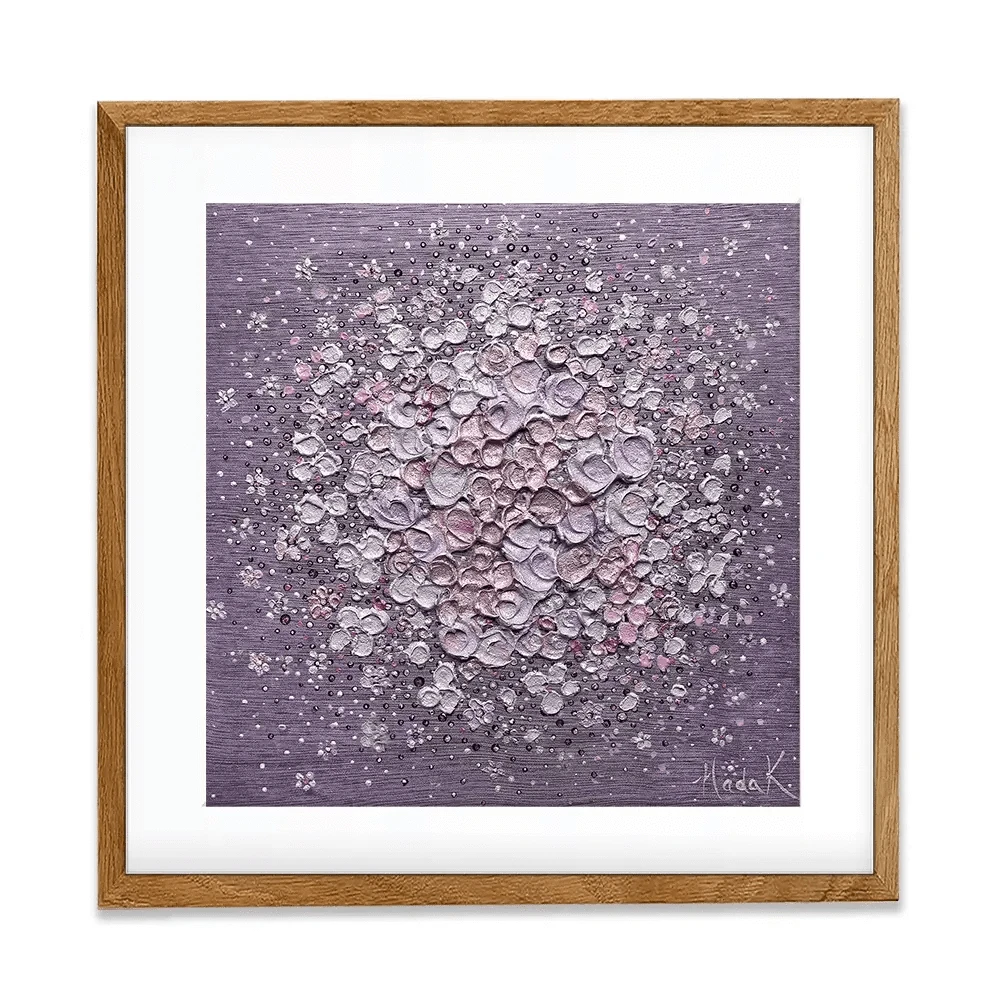 Starry Blossom Purple Square Framed Art Print Starry Blossom Purple Square Framed Art Print wall art product Nada Khatib