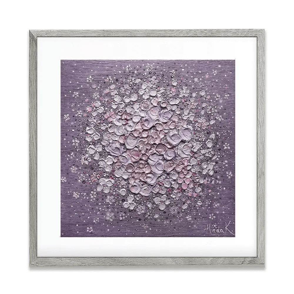 Starry Blossom Purple Square Framed Art Print Starry Blossom Purple Square Framed Art Print wall art product Nada Khatib