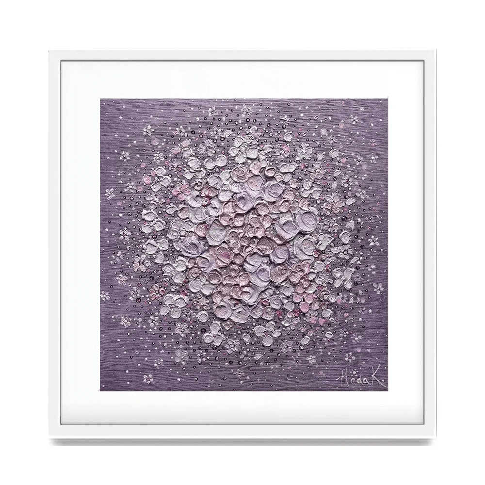 Starry Blossom Purple Square Framed Art Print Starry Blossom Purple Square Framed Art Print wall art product Nada Khatib