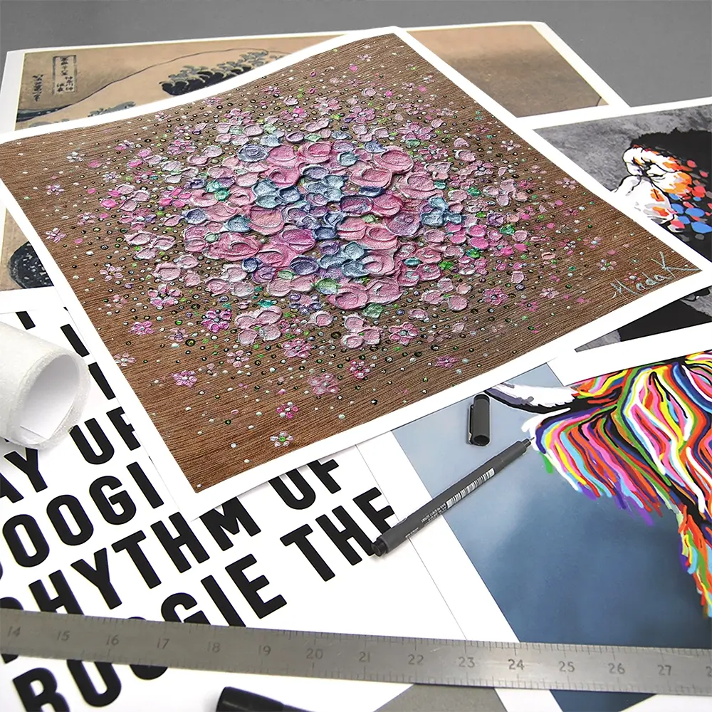 Starry Blossom Square Art Print Starry Blossom Square Art Print wall art product Nada Khatib