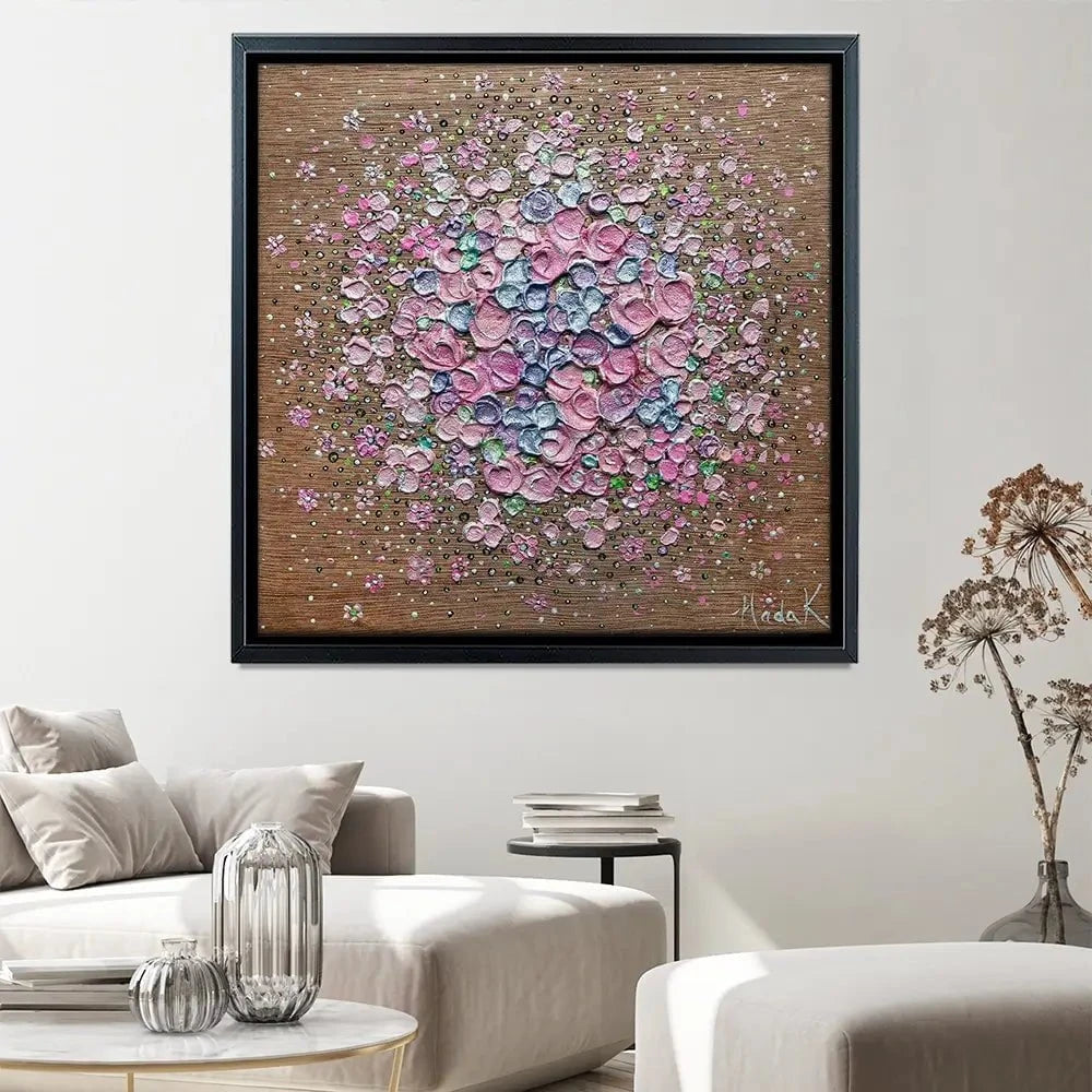 Starry Blossom Square Canvas Print Starry Blossom Square Canvas Print wall art product Nada Khatib