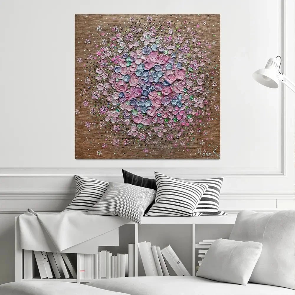 Starry Blossom Square Canvas Print Starry Blossom Square Canvas Print wall art product Nada Khatib