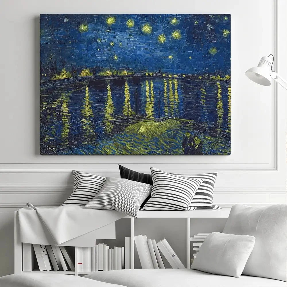 Starry Night Over The Rhône Canvas Print Starry Night Over The Rhône Canvas Print | Starry Night Artwork Design wall art product Vincent Van Gogh