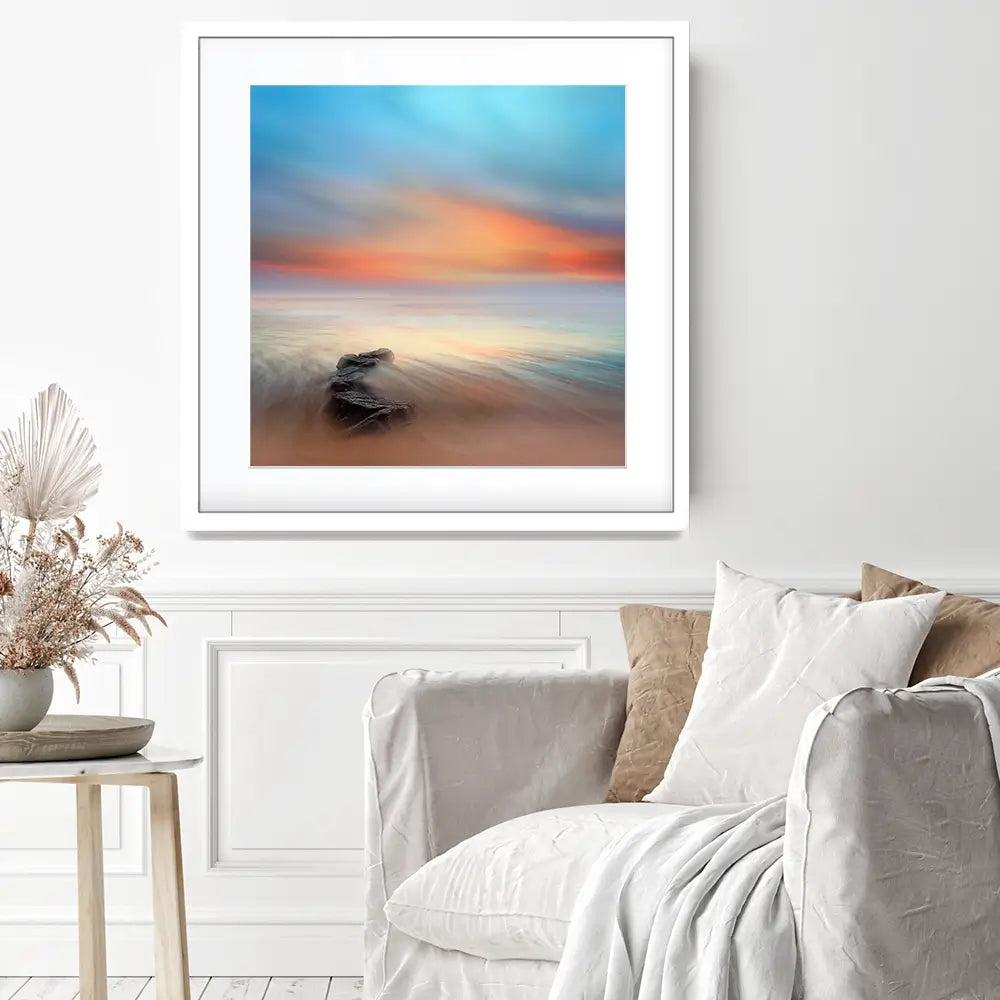 Stone And Sea Square Framed Art Print Stone And Sea Square Framed Art Print wall art product Amir Bajric / Shutterstock