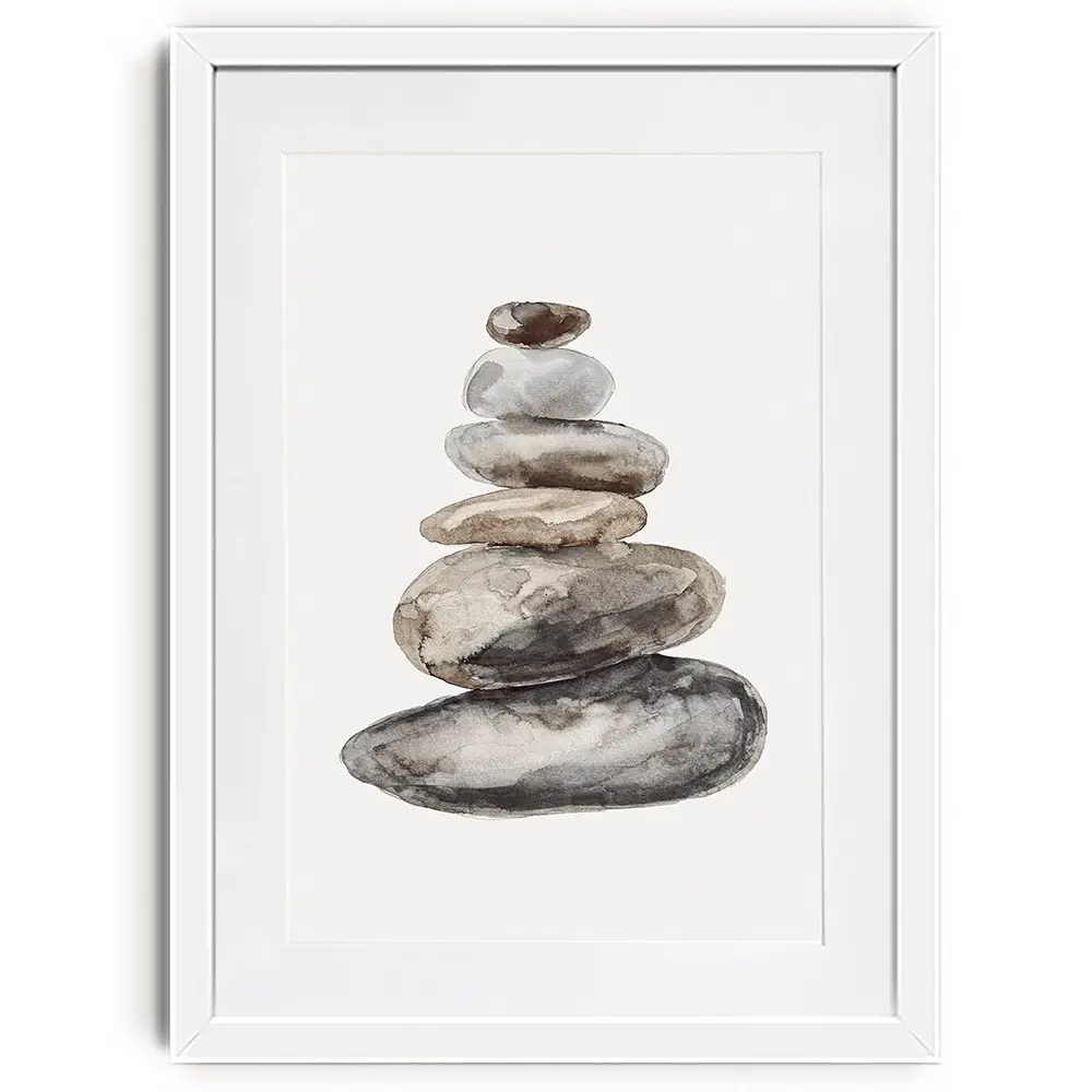 Stone Balance Framed Art Print Stone Balance Framed Art Print wall art product Treechild