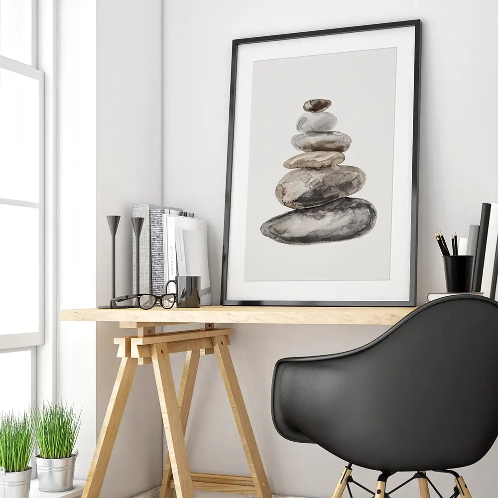 Stone Balance Framed Art Print Stone Balance Framed Art Print wall art product Treechild