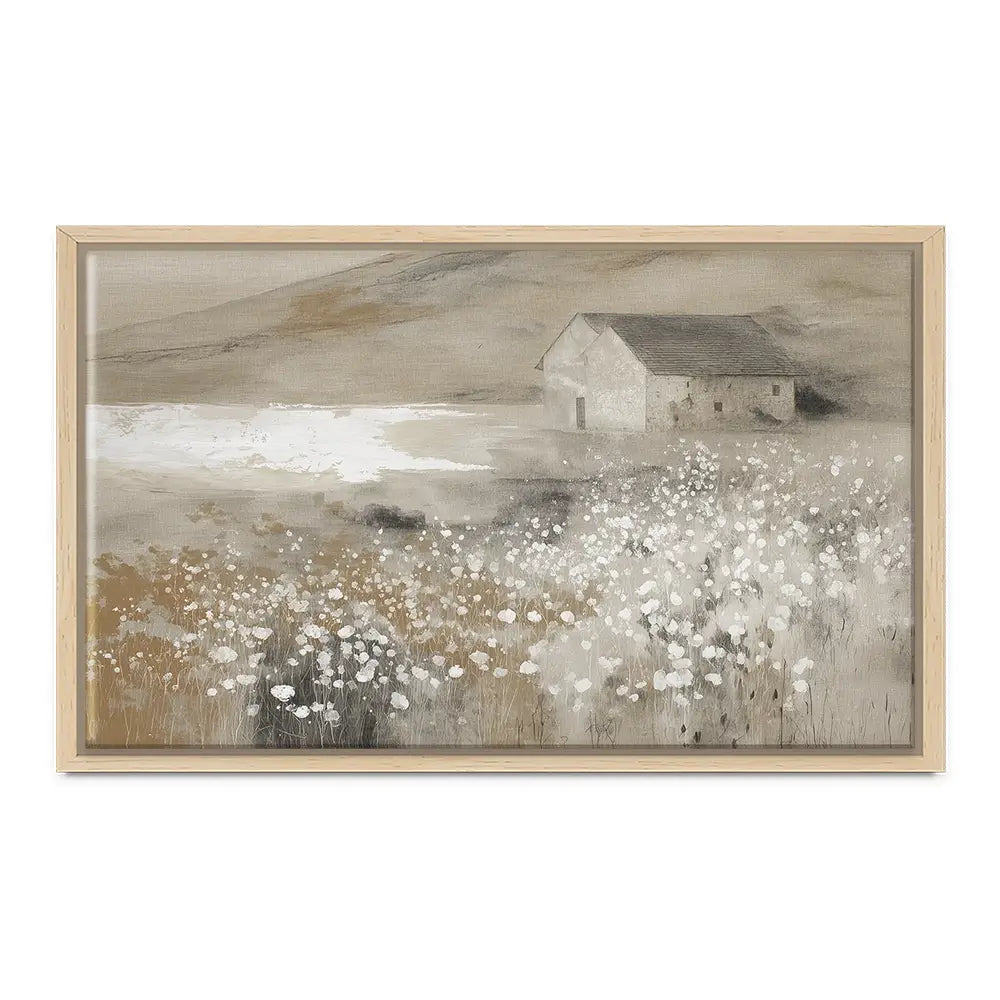 Stone Barn Wildflower Meadow Canvas Print Stone Barn Wildflower Meadow Canvas Print wall art product Chromatic Storm Studio