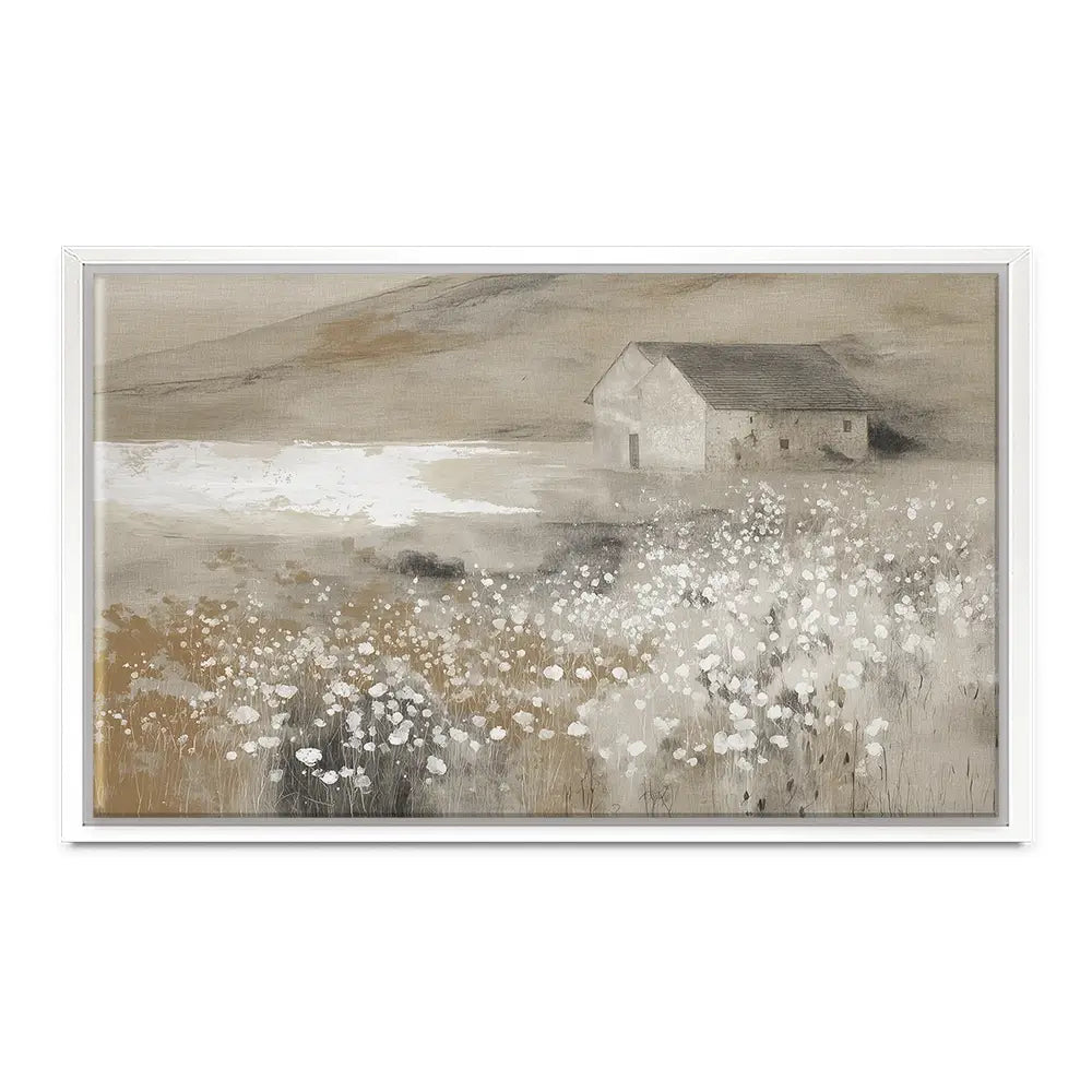 Stone Barn Wildflower Meadow Canvas Print Stone Barn Wildflower Meadow Canvas Print wall art product Chromatic Storm Studio