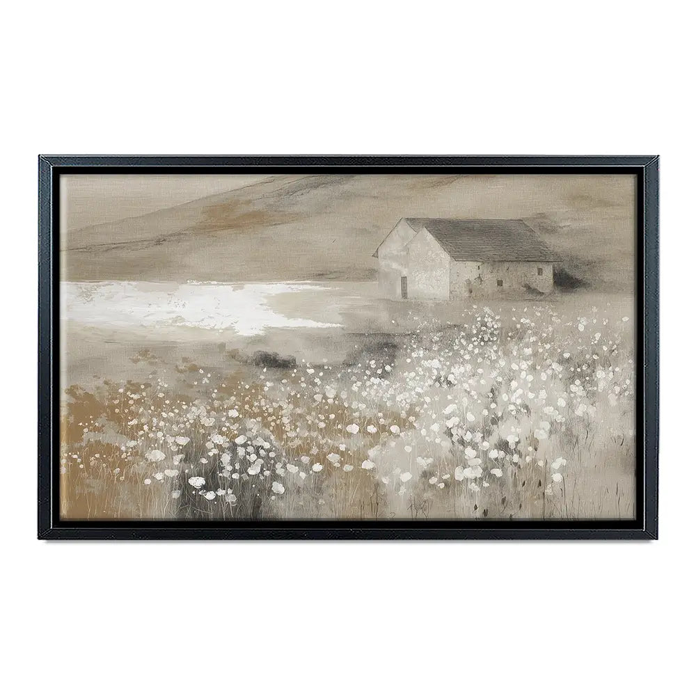Stone Barn Wildflower Meadow Canvas Print Stone Barn Wildflower Meadow Canvas Print wall art product Chromatic Storm Studio