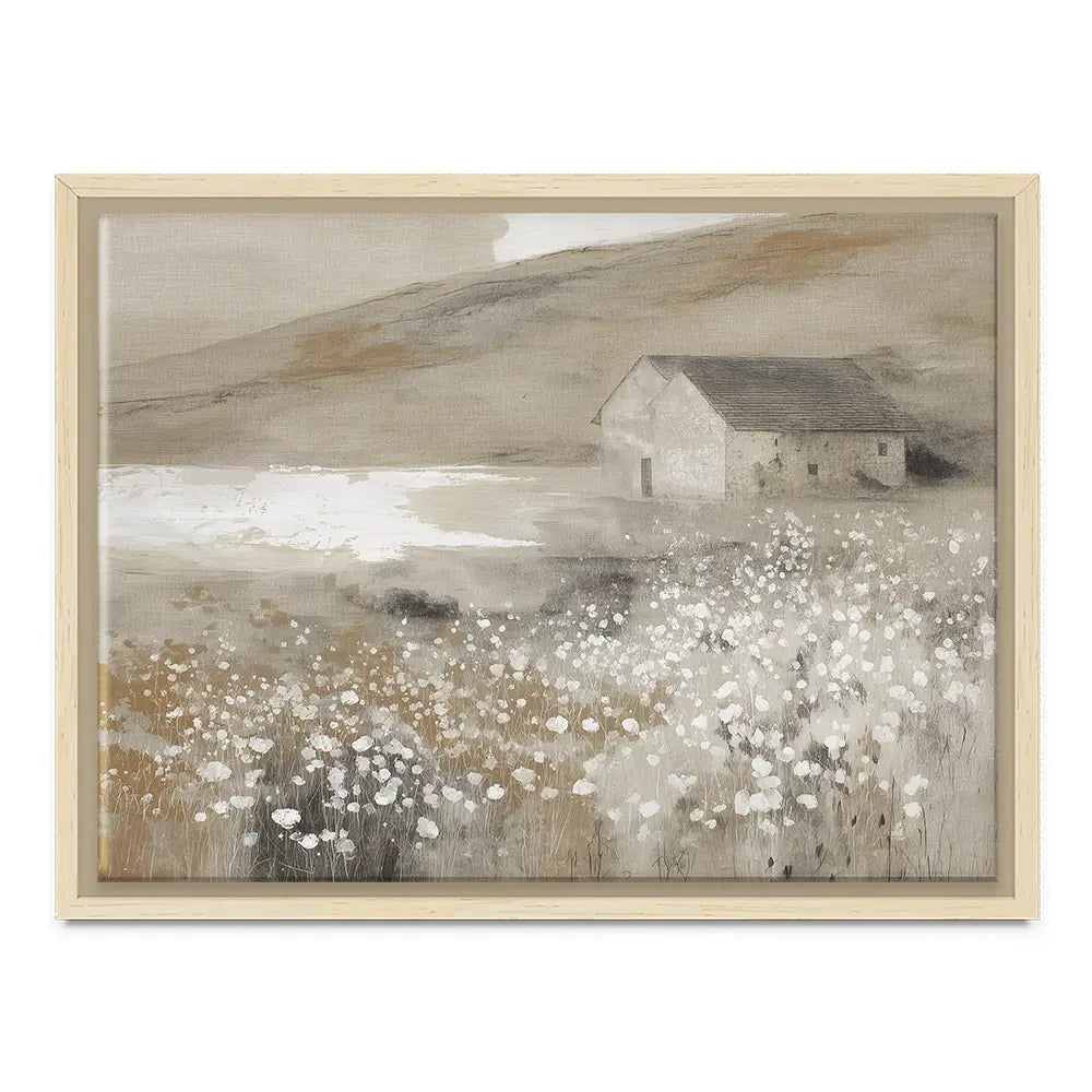 Stone Barn Wildflower Meadow Canvas Print Stone Barn Wildflower Meadow Canvas Print wall art product Chromatic Storm Studio