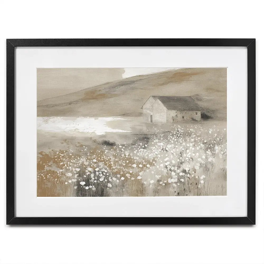 Stone Barn Wildflower Meadow Framed Art Print Stone Barn Wildflower Meadow Framed Art Print wall art product Chromatic Storm Studio
