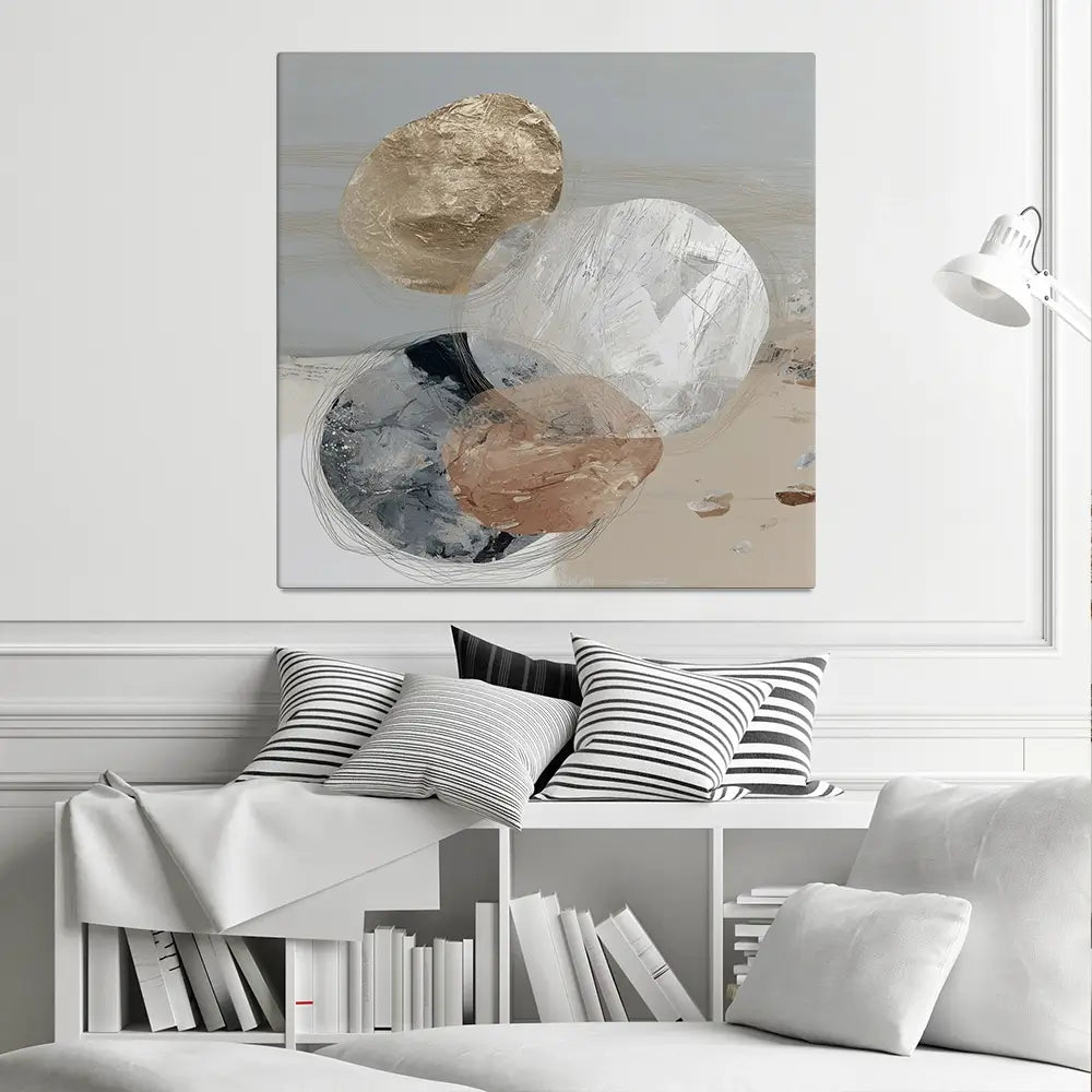 Stone Cluster Soft Square Canvas Print Stone Cluster Soft Square Canvas Print wall art product Chromatic Storm Studio