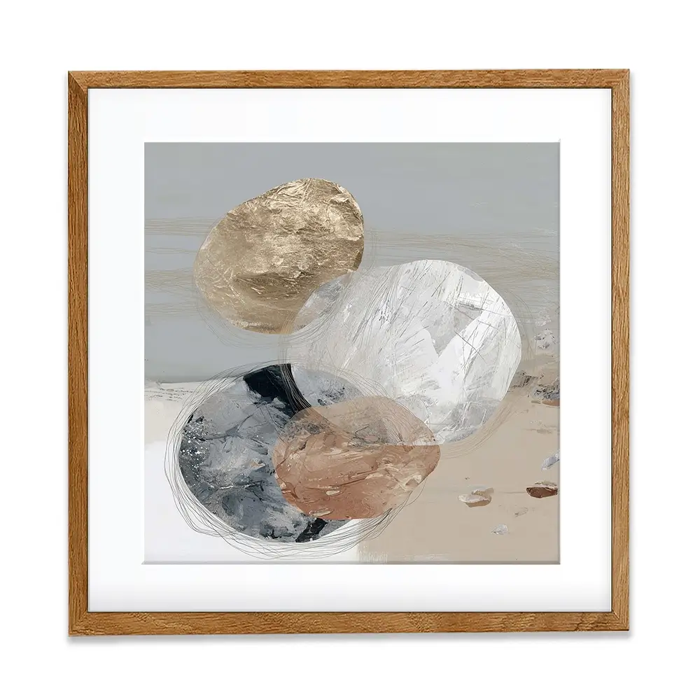 Stone Cluster Soft Square Framed Art Print Stone Cluster Soft Square Framed Art Print wall art product Chromatic Storm Studio