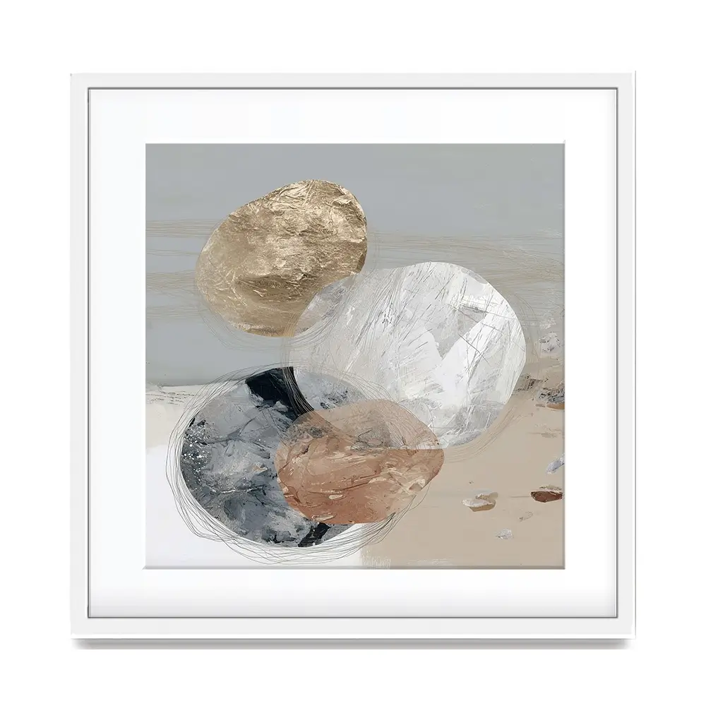 Stone Cluster Soft Square Framed Art Print Stone Cluster Soft Square Framed Art Print wall art product Chromatic Storm Studio