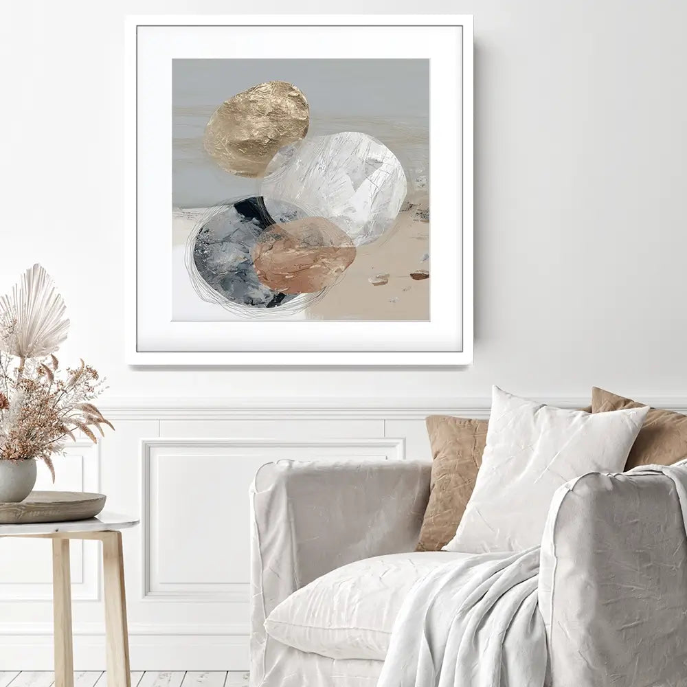 Stone Cluster Soft Square Framed Art Print Stone Cluster Soft Square Framed Art Print wall art product Chromatic Storm Studio
