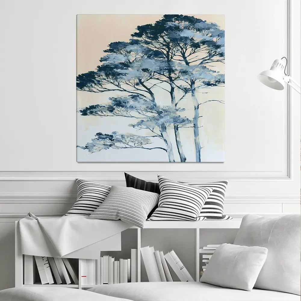 Stone Pines Modern Minimal Square Canvas Print Stone Pines Modern Minimal Square Canvas Print wall art product Chromatic Storm Studio