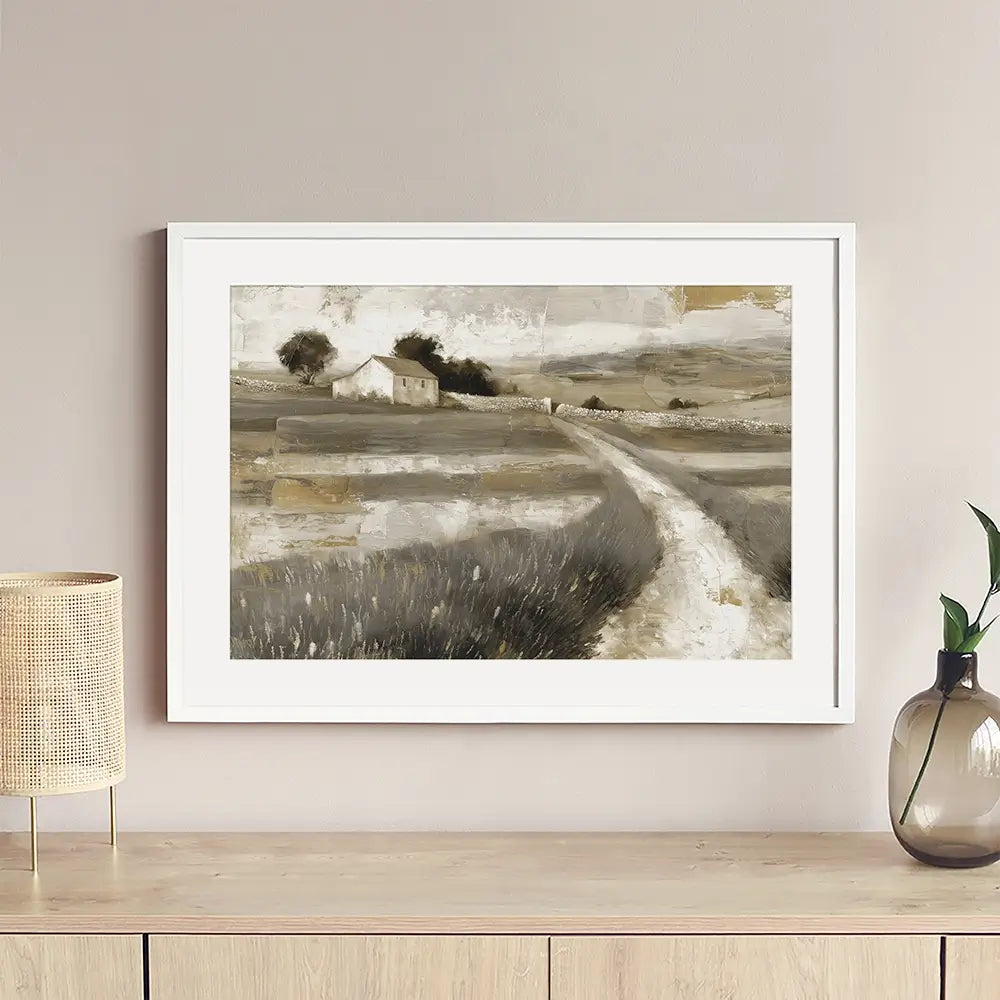 Stone Wall Cottage Framed Art Print Stone Wall Cottage Framed Art Print wall art product Chromatic Storm Studio