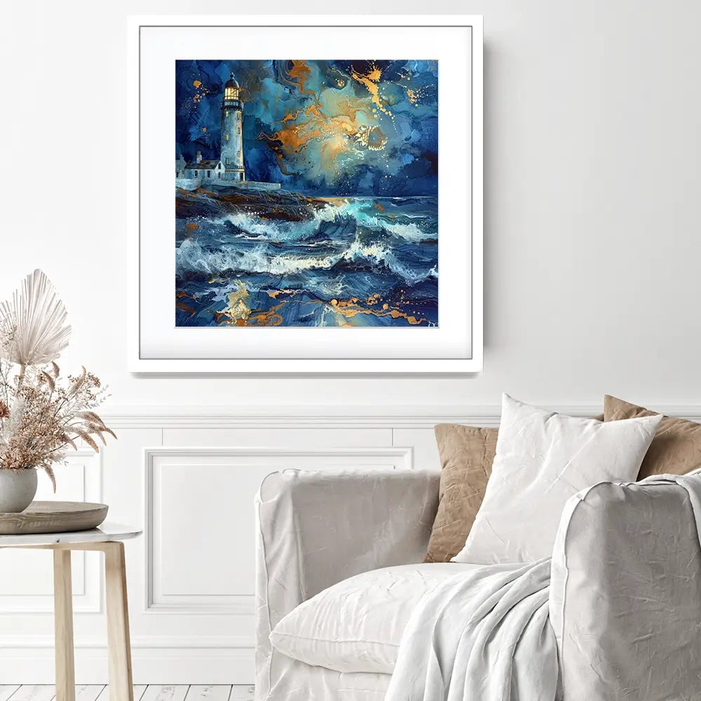 Stormy Lighthouse Framed Art Print Stormy Lighthouse Framed Art Print wall art product David Alexander Elder