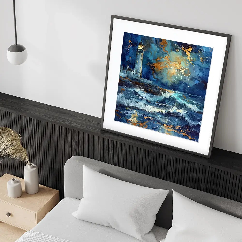Stormy Lighthouse Framed Art Print Stormy Lighthouse Framed Art Print wall art product David Alexander Elder