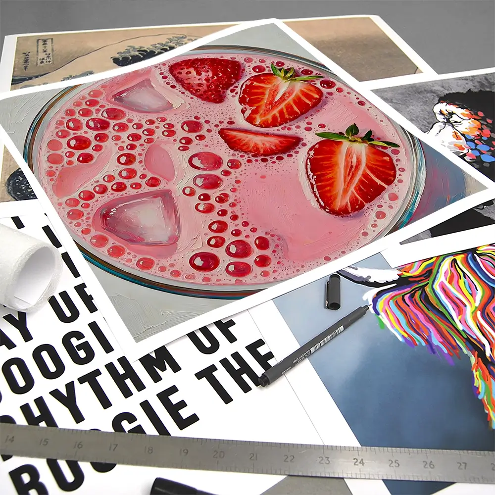 Strawberry Daiquiri Cocktail Square Art Print Strawberry Daiquiri Cocktail Square Art Print wall art product David Alexander Elder