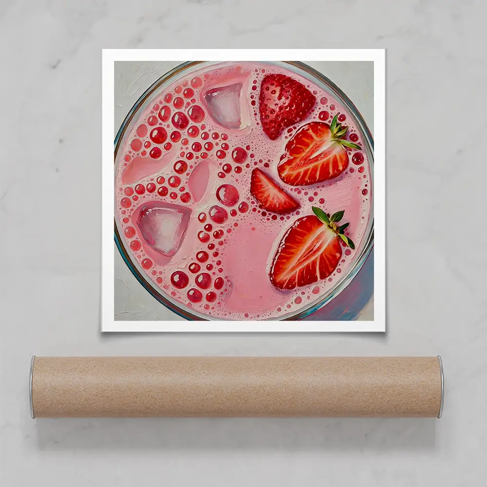 Strawberry Daiquiri Cocktail Square Art Print Strawberry Daiquiri Cocktail Square Art Print wall art product David Alexander Elder
