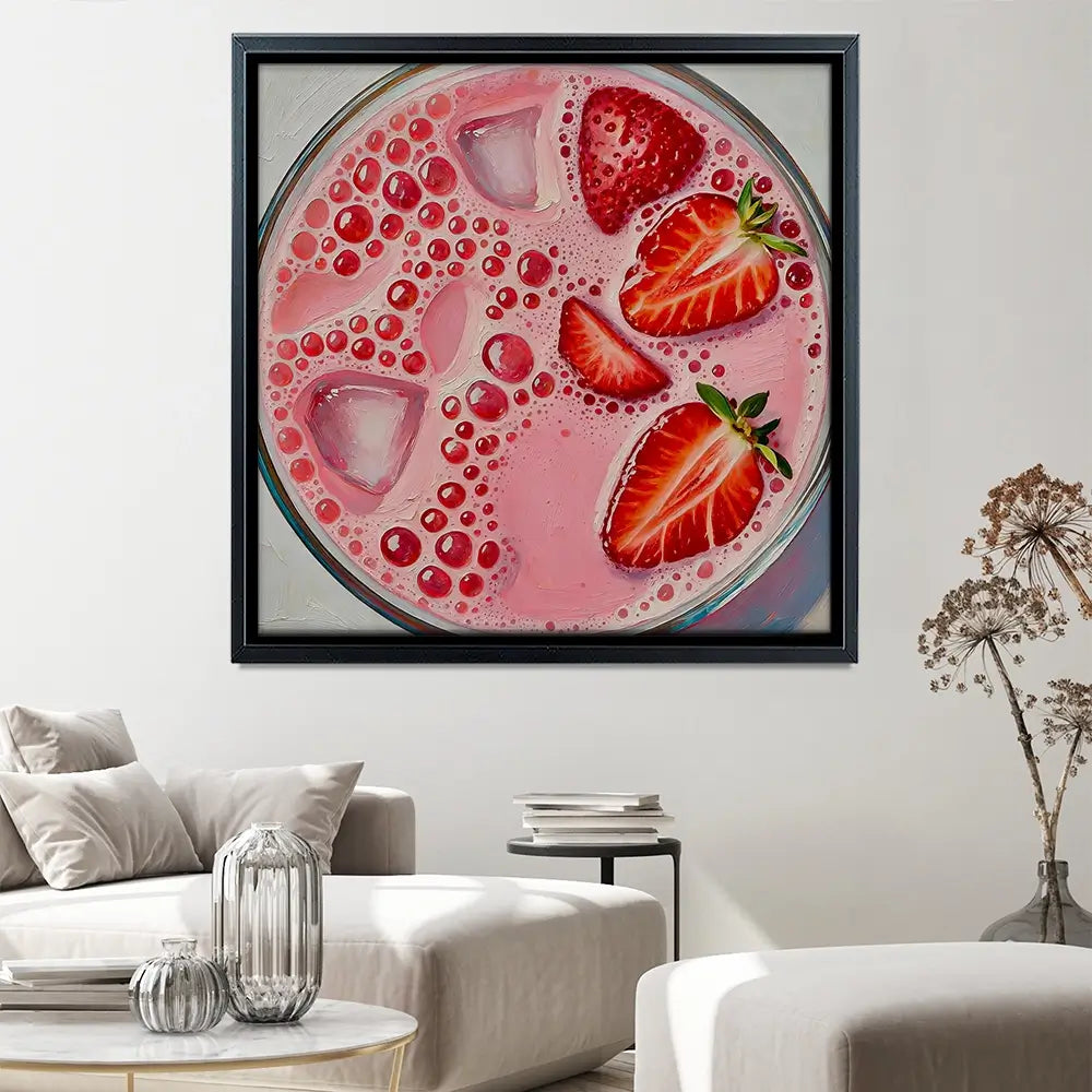 Strawberry Daiquiri Cocktail Square Canvas Print Strawberry Daiquiri Cocktail Square Canvas Print wall art product David Alexander Elder