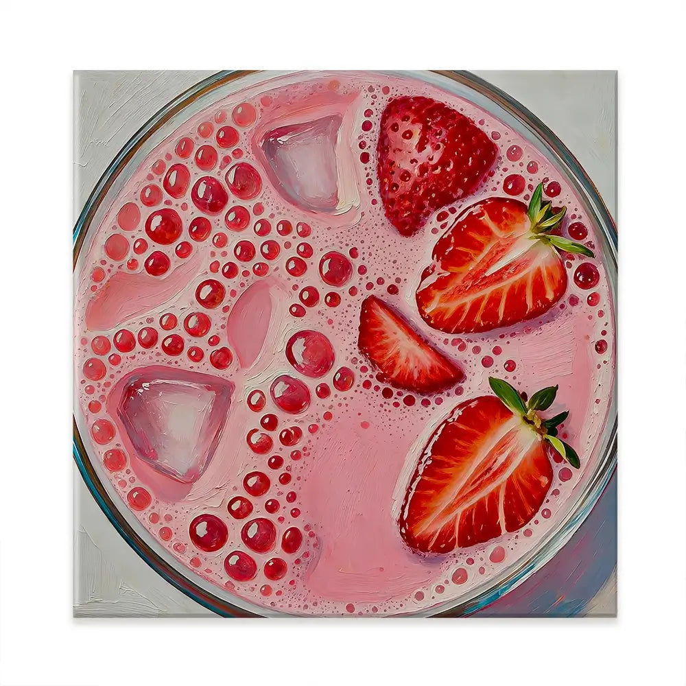 Strawberry Daiquiri Cocktail Square Canvas Print Strawberry Daiquiri Cocktail Square Canvas Print wall art product David Alexander Elder