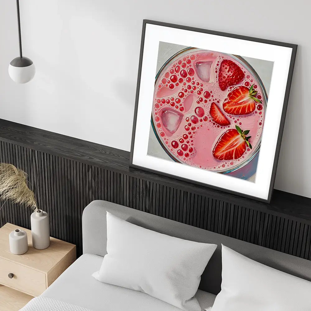 Strawberry Daiquiri Cocktail Square Framed Art Print Strawberry Daiquiri Cocktail Square Framed Art Print wall art product David Alexander Elder