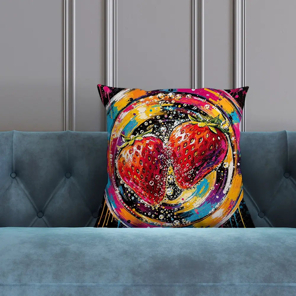 Strawberry Sparkler Cocktail Cushion Strawberry Sparkler Cocktail Cushion wall art product David Alexander Elder