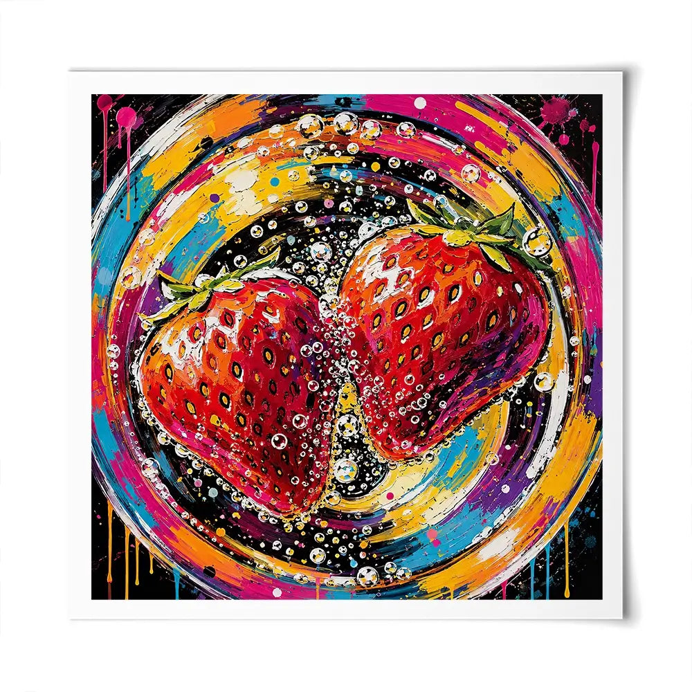 Strawberry Sparkler Cocktail Square Art Print Strawberry Sparkler Cocktail Square Art Print wall art product David Alexander Elder