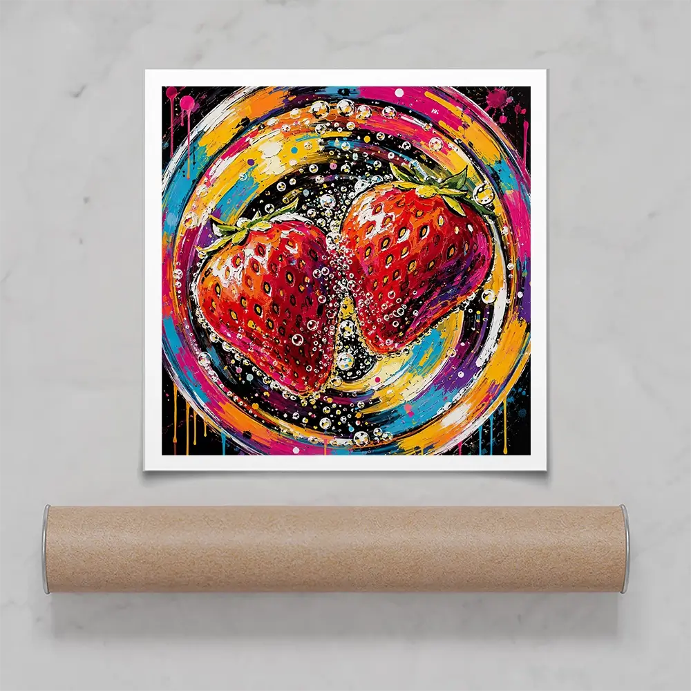 Strawberry Sparkler Cocktail Square Art Print Strawberry Sparkler Cocktail Square Art Print wall art product David Alexander Elder