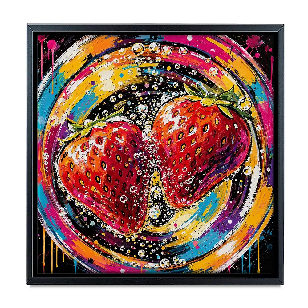 Strawberry Sparkler Cocktail Square Canvas Print Strawberry Sparkler Cocktail Square Canvas Print wall art product David Alexander Elder