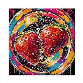 Strawberry Sparkler Cocktail Square Canvas Print Strawberry Sparkler Cocktail Square Canvas Print wall art product David Alexander Elder