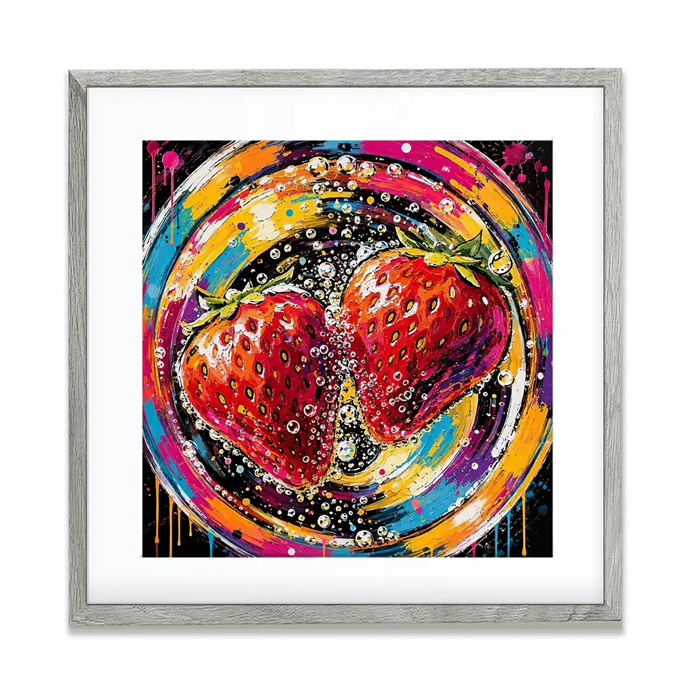 Strawberry Sparkler Cocktail Square Framed Art Print Strawberry Sparkler Cocktail Square Framed Art Print wall art product David Alexander Elder