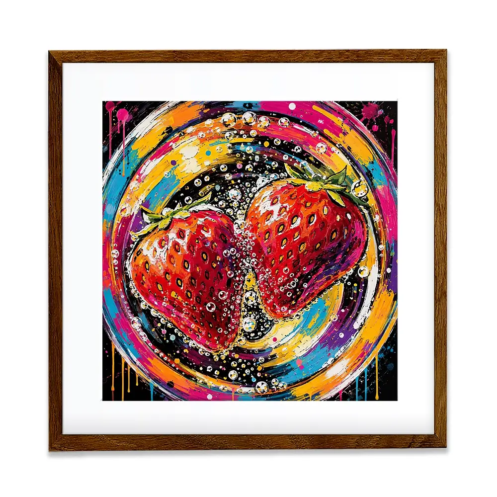 Strawberry Sparkler Cocktail Square Framed Art Print Strawberry Sparkler Cocktail Square Framed Art Print wall art product David Alexander Elder