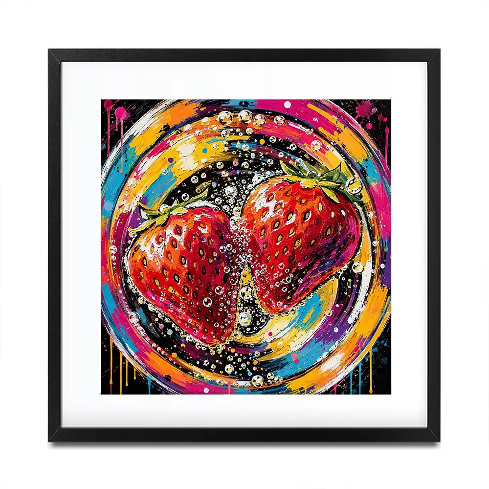Strawberry Sparkler Cocktail Square Framed Art Print Strawberry Sparkler Cocktail Square Framed Art Print wall art product David Alexander Elder