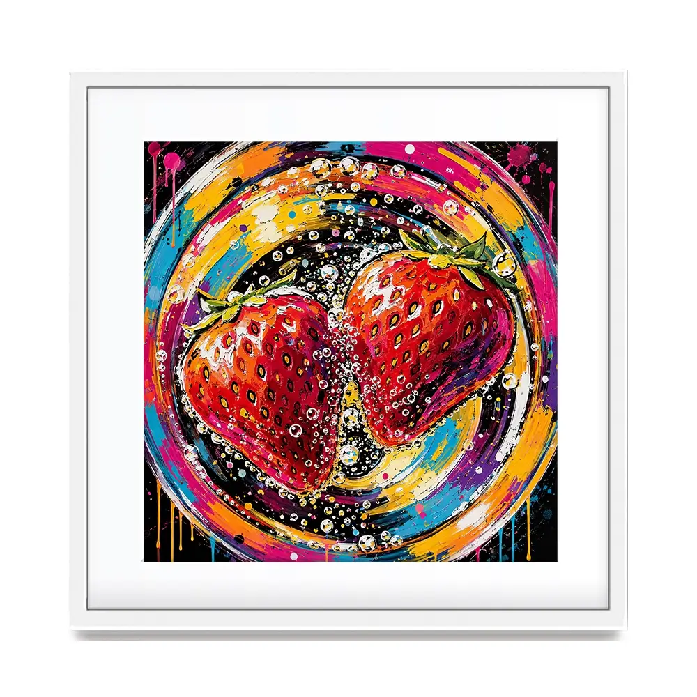 Strawberry Sparkler Cocktail Square Framed Art Print Strawberry Sparkler Cocktail Square Framed Art Print wall art product David Alexander Elder