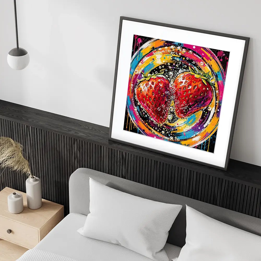 Strawberry Sparkler Cocktail Square Framed Art Print Strawberry Sparkler Cocktail Square Framed Art Print wall art product David Alexander Elder