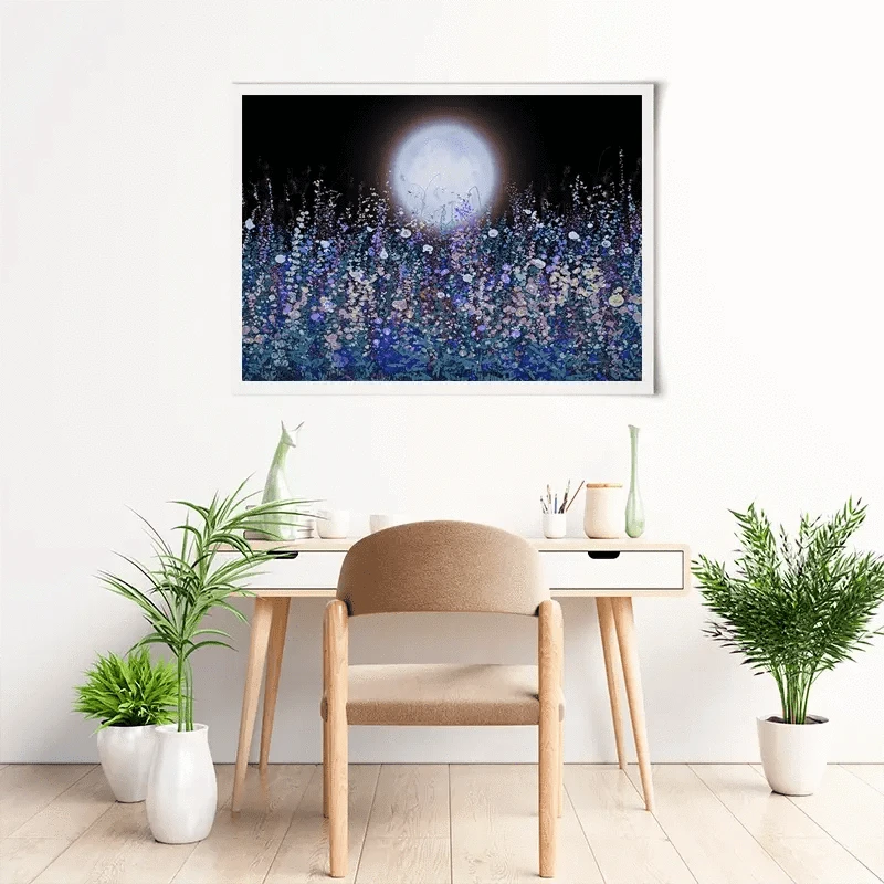 Strawberry Supermoon Rises Over The Meadow At Twilight Art Print Strawberry Supermoon Rises Over The Meadow At Twilight Art Print wall art product Lena Owens - Independent