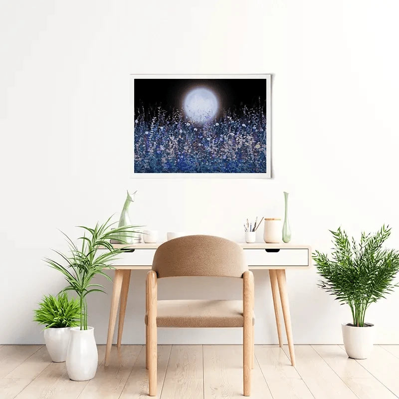 Strawberry Supermoon Rises Over The Meadow At Twilight Art Print Strawberry Supermoon Rises Over The Meadow At Twilight Art Print wall art product Lena Owens - Independent