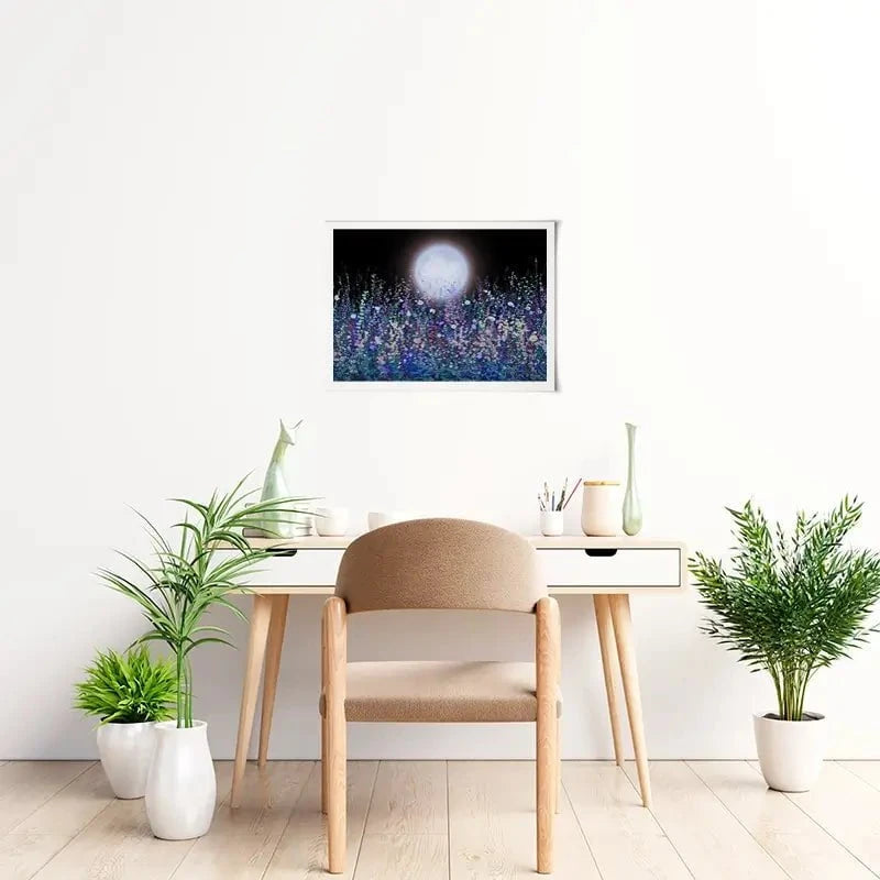 Strawberry Supermoon Rises Over The Meadow At Twilight Art Print Strawberry Supermoon Rises Over The Meadow At Twilight Art Print wall art product Lena Owens - Independent
