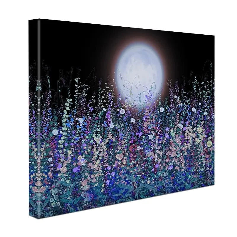 Strawberry Supermoon Rises Over The Meadow At Twilight Canvas Print Strawberry Supermoon Rises Over The Meadow At Twilight Canvas Print wall art product Lena Owens - Independent